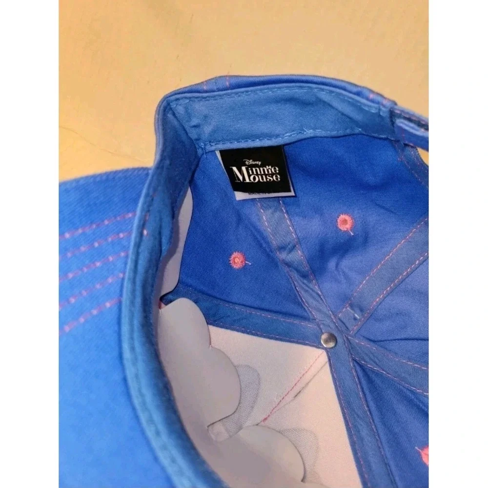 Disney Minnie Mouse Blue Baseball Cap Adjustable Hat Pink Hearts xoxo Graphic